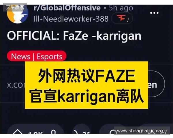 官宣：FaZe确认karrigan离队